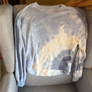 Abercrombie & Fitch Blue and Cream Tie-Dye Sweatshirt